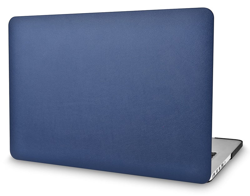 KECC Compatible with MacBook Pro 16 inch Case 2020 2019 Release A2141 with Touch Bar Protective Italian Leather Hard Shell Case, Navy Blue Leather - Image 3